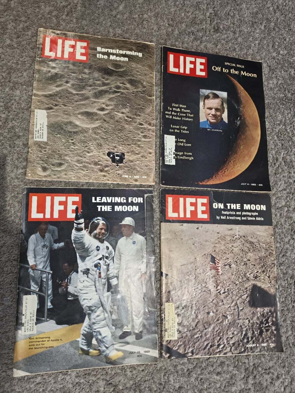 Lot Of 4 Vintage LIFE Magazine Collection - Apollo Missions 60s Highlights